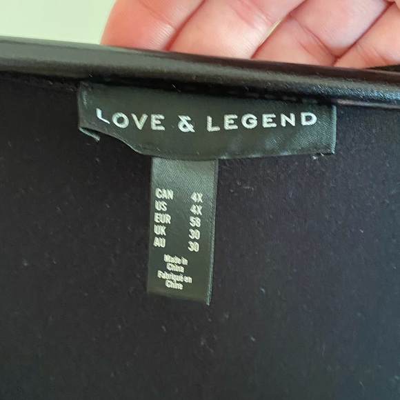 Black, comfortable, jersey-type midi dress, 4x - Picture 4 of 5